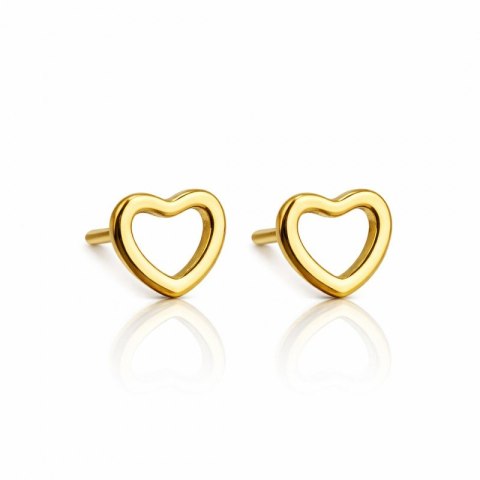 Kolczyki SERCA ze stali szlachetnej platerowane 14k złotem, delikatne KST3401