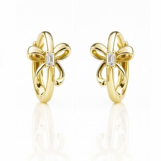 Kolczyki ze stali szlachetnej pozłacane 14k złotem, Kokardki KST3523