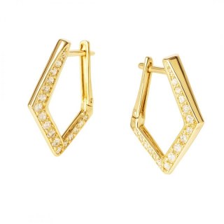 Kolczyki ze stali szlachetnej pozłacane 14k złotem, wiszące KST3517