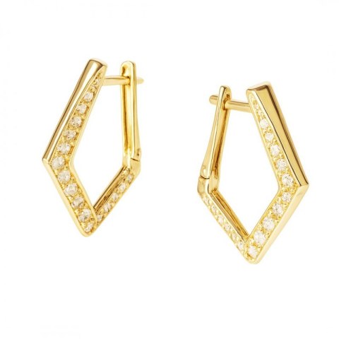 Kolczyki ze stali szlachetnej pozłacane 14k złotem, wiszące KST3517