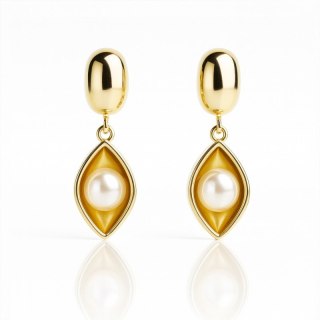 Kolczyki ze stali szlachetnej pozłacane 14k złotem, wiszące KST3521