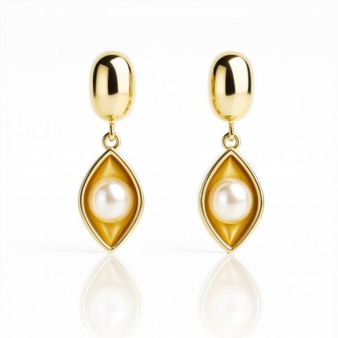 Kolczyki ze stali szlachetnej pozłacane 14k złotem, wiszące KST3521