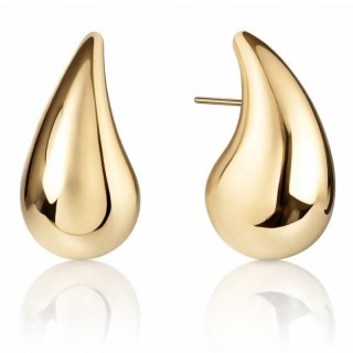 Kolczyki ze stali szlachetnej pozłacanej wkrętki 3,1 cm KROPLE KST3113