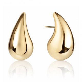 Kolczyki ze stali szlachetnej pozłacanej wkrętki KROPLE 2,7 cm KST3179