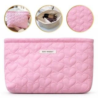 Kosmetyczka jednokomorowa pikowana serca 25 x 5 x18 cm KS120R