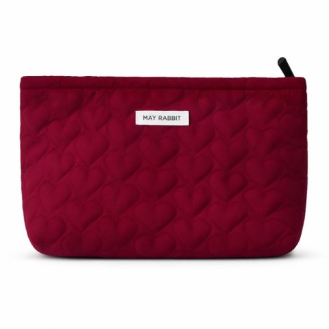 Kosmetyczka jednokomorowa pikowana serca bordowa 25 x 5 x18 cm KS120BOR