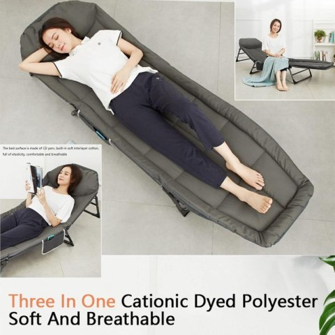 Łóżko turystyczne, polowe, kanadyjka 200 x 64cm składane z kieszonką AR06SZ