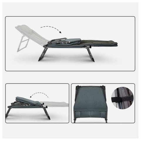 Łóżko turystyczne, polowe, kanadyjka 200 x 64cm składane z kieszonką AR06SZ