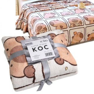 Mięciutki koc XL Flannel 150x210cm MIĘKKI NARZUTA KAPIBARA KOC23