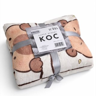 Mięciutki koc XL Flannel 150x210cm MIĘKKI NARZUTA KAPIBARA KOC23