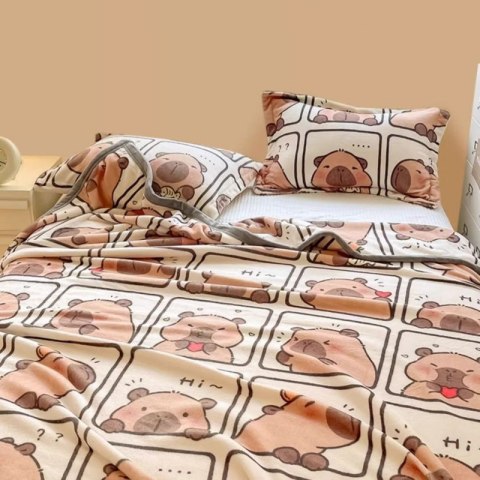 Mięciutki koc XL Flannel 150x210cm MIĘKKI NARZUTA KAPIBARA KOC23
