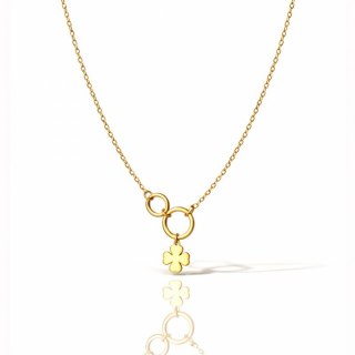 Naszyjnik stal szlachetna pozłacana 14k złotem zaplecione kółka KONICZYNA NST2243