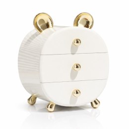 Organizer szkatułka na kosmetyki, biżuterię BEAR ze złotymi uszkami CB77