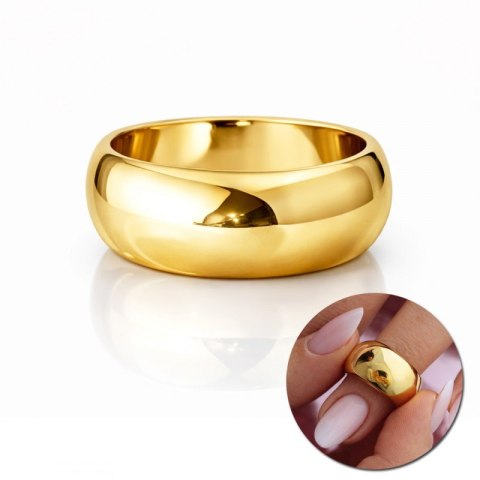 Pierścionek stal chirurgiczna platerowana 14k złotem, PST1000, Rozmiar pierścionków: US7 EU14