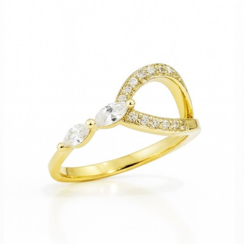 Pierścionek stal chirurgiczna platerowana 14k złotem PST980, Rozmiar pierścionków: US6 EU11