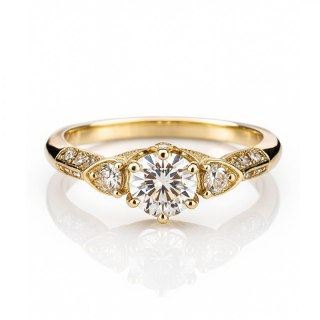 Pierścionek stal chirurgiczna platerowana 14k złotem PST981R6