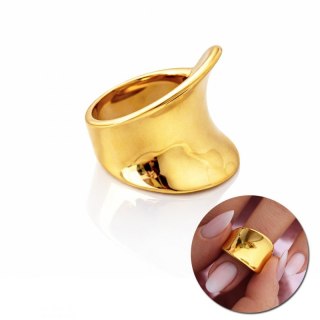 Pierścionek stal chirurgiczna platerowana 14k złotem PST995, Rozmiar pierścionków: US7 EU14