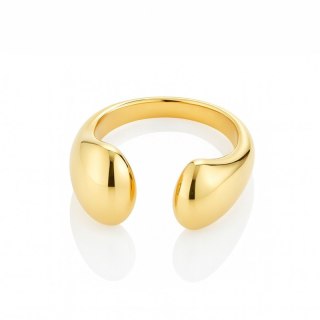 Pierścionek stal chirurgiczna platerowana 14k złotem, regulowany PST989