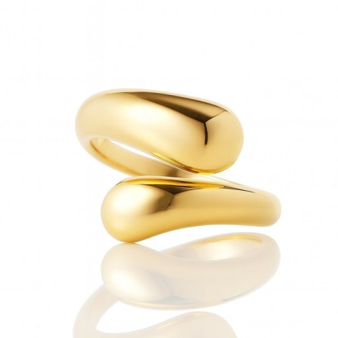 Pierścionek stal chirurgiczna platerowana złotem regulowany PST969, Rozmiar pierścionków: US6 EU11