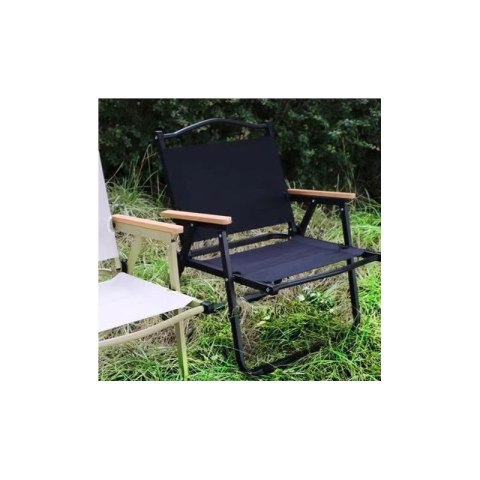 Składane krzesło ogrodowe, turystyczne, kempingowe, czarne KRT09CZ