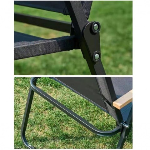 Składane krzesło ogrodowe, turystyczne, kempingowe, czarne KRT09CZ