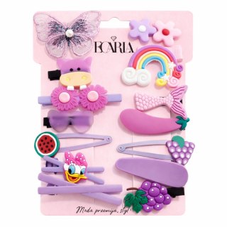 Zestaw pakiet 14w1 spinek wsuwek do włosów, dziecięcych VIOLET SP282