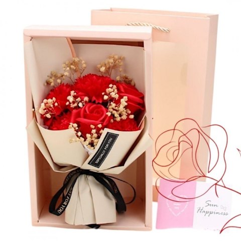 Bukiet zapachowych kwiatów mydlanych w pudełku 6 szt. flower box BUK09CZE