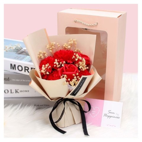 Bukiet zapachowych kwiatów mydlanych w pudełku 6 szt. flower box BUK09CZE