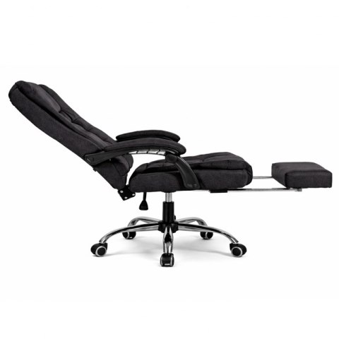 Fotel biurowy obrotowy BOSS z podnóżkiem - czarny MATERIAŁ KO22CZ-MAT