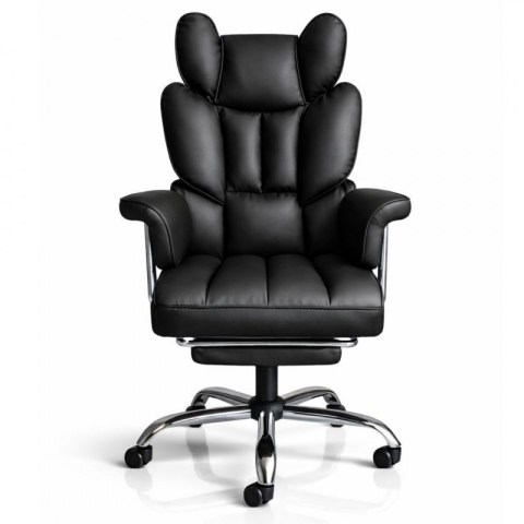 Fotel biurowy obrotowy RELAX PRO z podnóżkiem - ecoskóra czarny KO50CZ