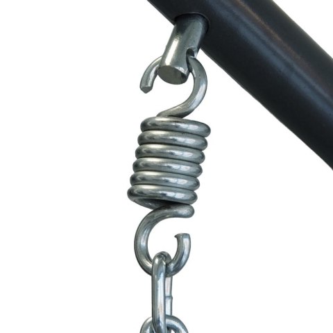 Fotel wiszący huśtawka kokon z czarnymi poduszkami KR27