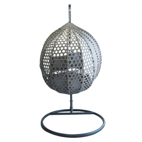 Fotel wiszący huśtawka kokon z czarnymi poduszkami KR27