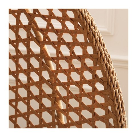 Fotel wiszący huśtawka kokon z poduszkami w pasy, brązowy KR28