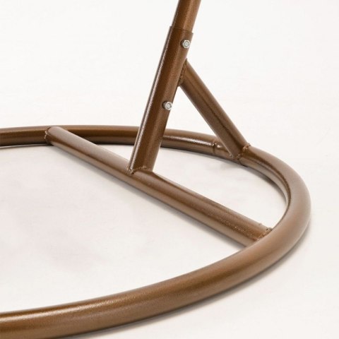 Fotel wiszący huśtawka kokon z poduszkami w pasy, brązowy KR28