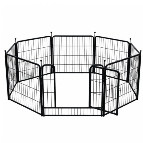 Kojec metalowy, klatka dla psa z bramką, składany wybieg, 8 paneli 80x80 KOT32