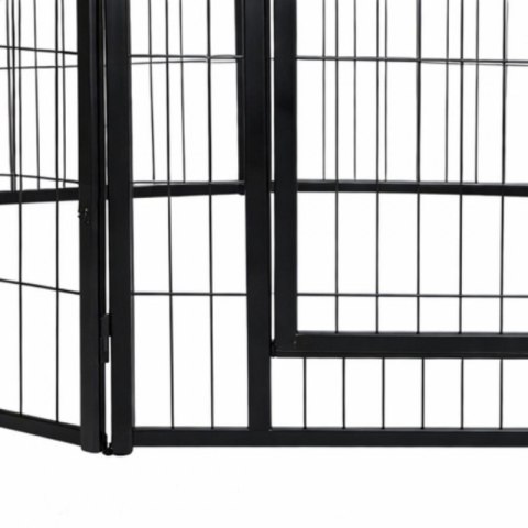 Kojec metalowy, klatka dla psa z bramką, składany wybieg, 8 paneli 80x80 KOT32
