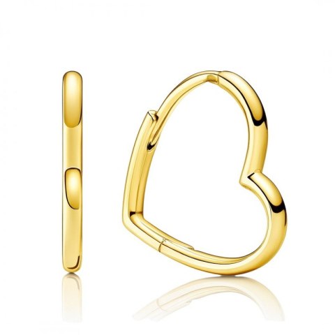 Kolczyki ze stali szlachetnej platerowane 14k złotem Serce, zapięcie angielskie KST3423