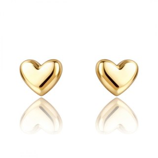 Kolczyki ze stali szlachetnej pozłacane 14k złotem, sztyft, SERCA KST3565