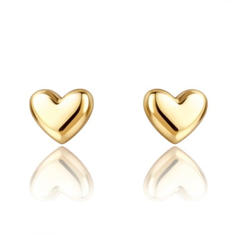 Kolczyki ze stali szlachetnej pozłacane 14k złotem, sztyft, SERCA KST3565