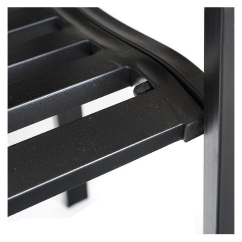 Ławka ogrodowa z oparciem, parkowa, metalowa z PCV, 118 x 50 x 75cm czarna LAW01