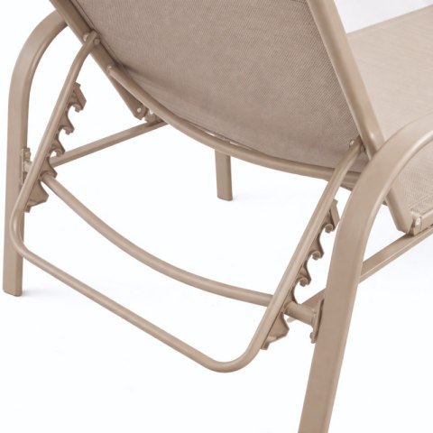 Leżak ogrodowy, regulowane oparcie, podłokietnik, wodoodporny materiał LE05JBR