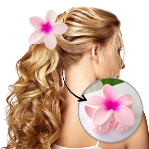 Spinka do włosów klamra XL kwiat OMBRE matowa różowa 7,5 x 7,5cm SP382