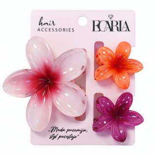 Zestaw spinek do włosów klamer 3w1, kwiat omre XL + 2 szt. mini spinek SP444